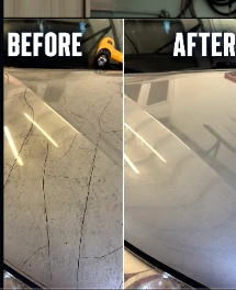 Before and after painted surface from El Rey's Instagram